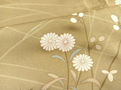 平和屋着物●訪問着　枝花文　暈し染め　金彩　正絹　逸品　AAAZ4887ph