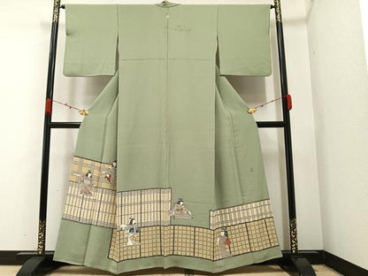 平和屋着物●豪華色留袖 作家物 手描き 女人文 正絹 逸品 AAAZ4888ph