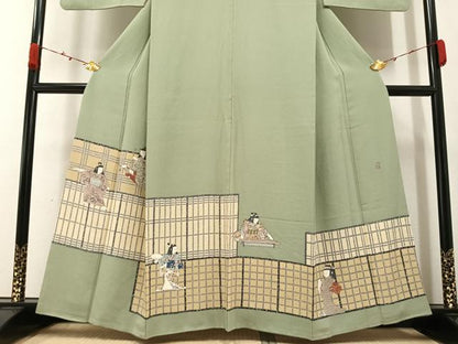 平和屋着物●豪華色留袖 作家物 手描き 女人文 正絹 逸品 AAAZ4888ph