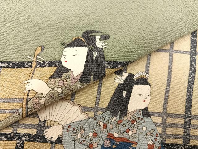 平和屋着物●豪華色留袖 作家物 手描き 女人文 正絹 逸品 AAAZ4888ph