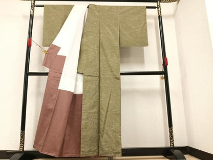 平和屋着物●本場大島紬　草花文　正絹　逸品　未使用　AAAZ4892ph