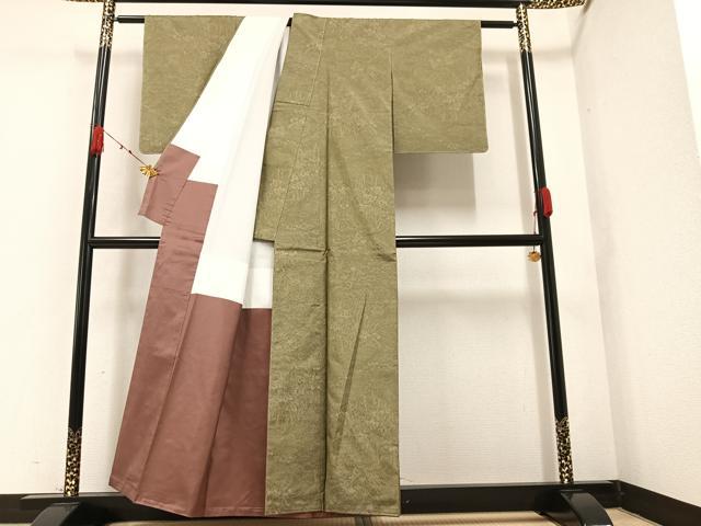 平和屋着物●本場大島紬　草花文　正絹　逸品　未使用　AAAZ4892ph