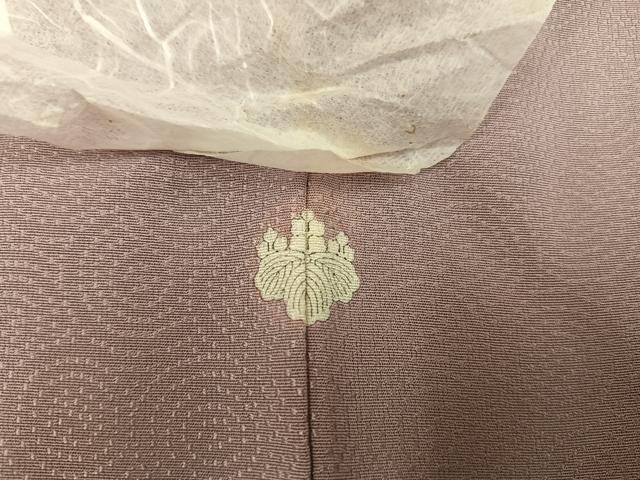 平和屋着物●上質な色無地 丸地紋 薄柿色 正絹 逸品 AAAZ4893ph