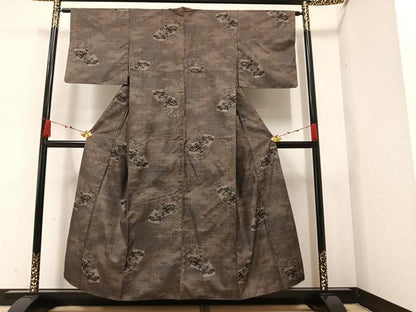 平和屋着物●本場大島紬 カタス9マルキ 地紙花文 正絹 逸品 AAAZ4900ph