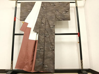 平和屋着物●本場大島紬 カタス9マルキ 地紙花文 正絹 逸品 AAAZ4900ph