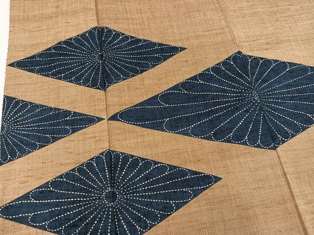 平和屋着物●色留訪問着 紬地 刺繍 刺し子 花菱文 正絹 逸品 AAAZ4904ph