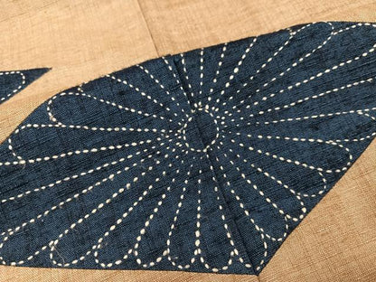 平和屋着物●色留訪問着 紬地 刺繍 刺し子 花菱文 正絹 逸品 AAAZ4904ph