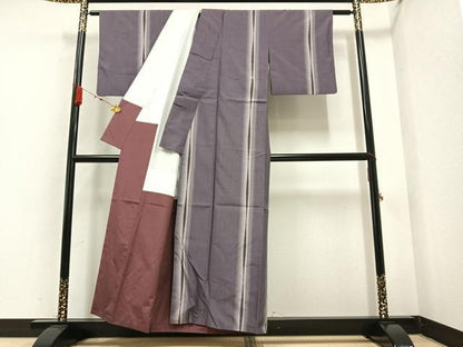 平和屋着物●上質な紬 間道 正絹 逸品 AAAZ4908ph