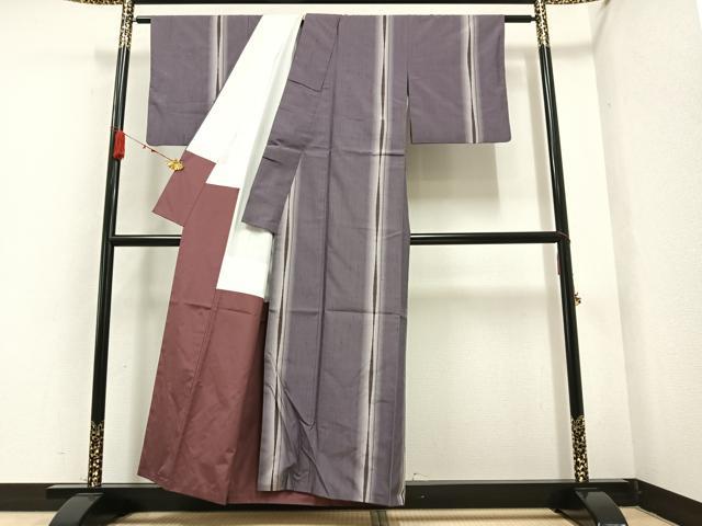 平和屋着物●上質な紬 間道 正絹 逸品 AAAZ4908ph