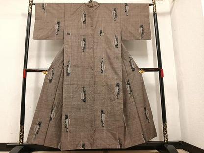 平和屋着物●本場大島紬 カタス9マルキ 草木間道 正絹 逸品 AAAZ4909ph