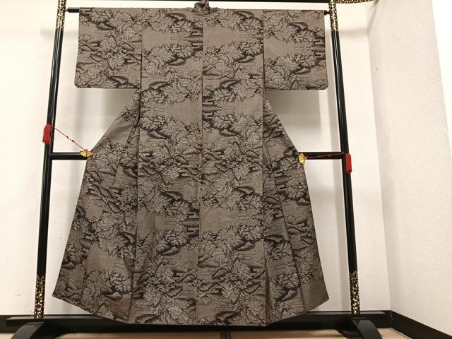 平和屋着物●本場大島紬　カタス9マルキ　樹林文　正絹　逸品　AAAZ4910ph