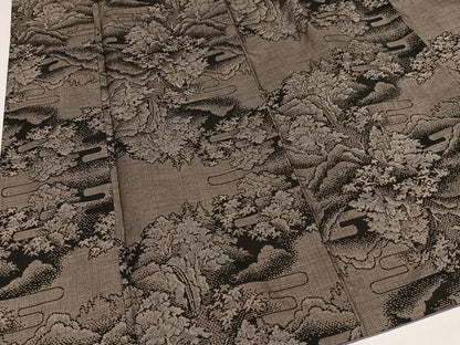 平和屋着物●本場大島紬　カタス9マルキ　樹林文　正絹　逸品　AAAZ4910ph