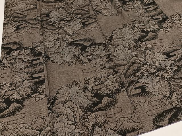 平和屋着物●本場大島紬　カタス9マルキ　樹林文　正絹　逸品　AAAZ4910ph