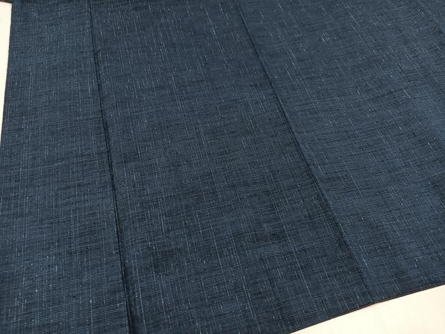 平和屋着物●男性 紬 アンサンブル 藍鉄色 正絹 逸品 AAAZ4914ph