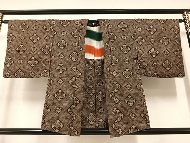 平和屋着物∞本場大島紬 龍郷絣 羽織 正絹 逸品 AAAZ4921ph