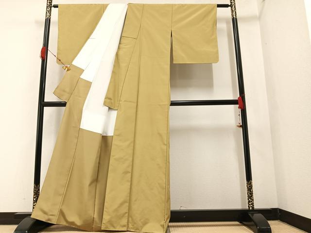 平和屋着物●上質な紬 色無地 木蘭色 正絹 逸品 AAAZ4926ph