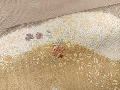 平和屋着物●訪問着 絞り 刺繍 草花文 金彩 正絹 逸品 AAAZ4929ph