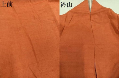 平和屋着物●上質な紬 色無地 照柿色 やまと誂製 正絹 逸品 AAAZ4932ph