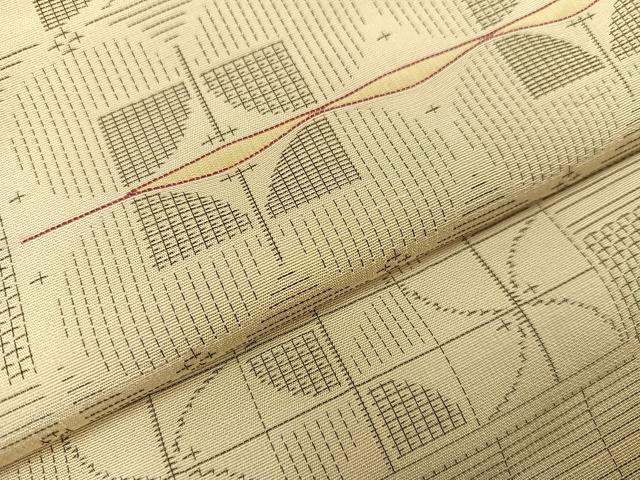 平和屋着物●上質な紬 幾何学文様 正絹 逸品 AAAZ4934ph