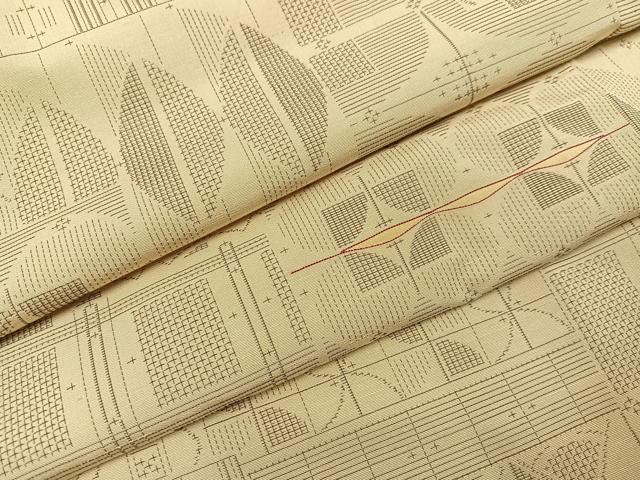 平和屋着物●上質な紬 幾何学文様 正絹 逸品 AAAZ4934ph