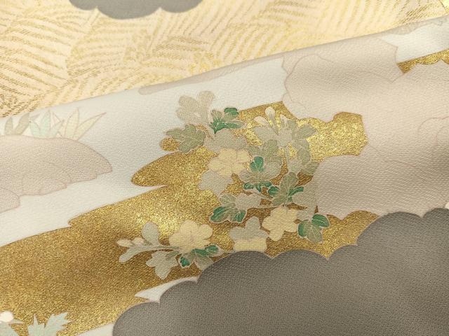 平和屋着物●豪華色留袖　駒刺繍　松竹梅文　金彩　正絹　逸品　AAAZ4942ph