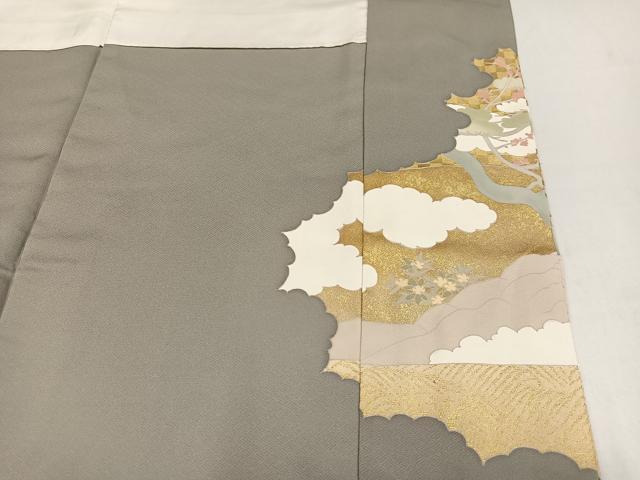平和屋着物●豪華色留袖　駒刺繍　松竹梅文　金彩　正絹　逸品　AAAZ4942ph