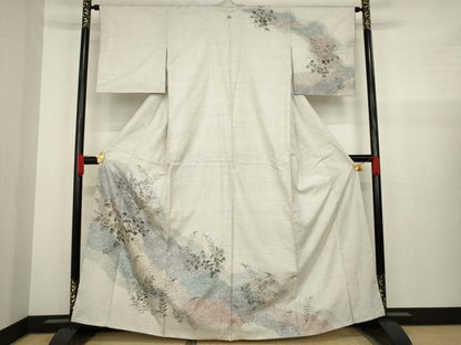 平和屋着物●本場大島紬 訪問着 100亀甲 草花文 正絹 逸品 AAAZ4961ck