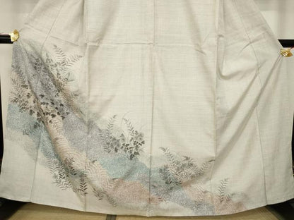 平和屋着物●本場大島紬 訪問着 100亀甲 草花文 正絹 逸品 AAAZ4961ck
