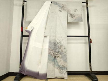 平和屋着物●本場大島紬 訪問着 100亀甲 草花文 正絹 逸品 AAAZ4961ck