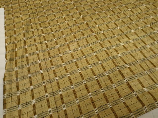 平和屋着物●上質な紬 格子 正絹 逸品 AAAZ4966ck