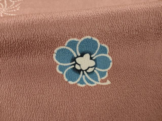 平和屋着物●上質な小紋　藍　型染め　舞花間道　正絹　逸品　AAAZ4972ck