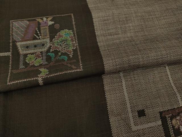 平和屋着物●本場大島紬　カタス9マルキ　色紙重ね文　正絹　逸品　AAAZ4976ck