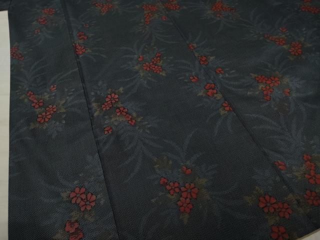 平和屋着物●本場大島紬　カタス7マルキ　草花文　正絹　逸品　AAAZ4979ck
