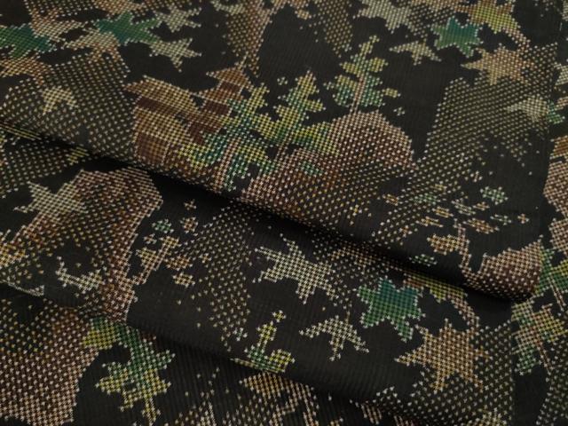 平和屋着物●本場大島紬 一元7マルキ 風景文 黒地 正絹 逸品 AAAZ4983ck