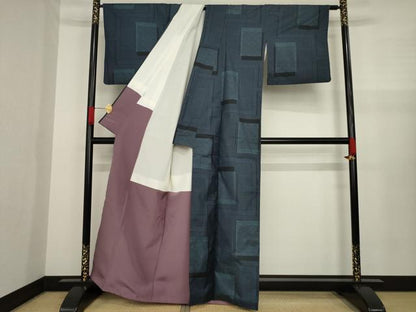 平和屋着物●本場大島紬　一元絣　色紙重ね文　正絹　逸品　AAAZ5001ck