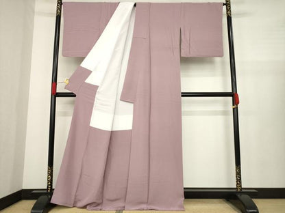平和屋着物●上質な色無地 薄柿色 正絹 逸品 AAAZ5010ck