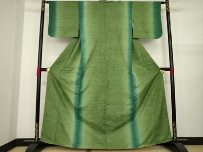 平和屋着物●上質な紬　間道　暈し染め　正絹　逸品　AAAZ5022ck