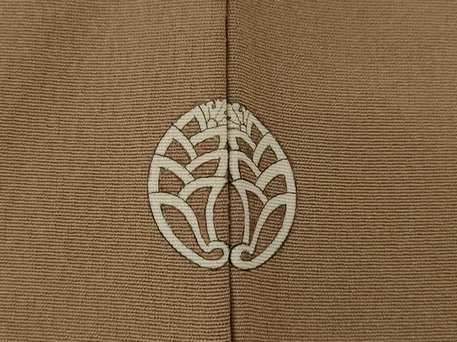 平和屋着物●上質な色無地　抱き茗荷地紋　紫染色　正絹　逸品　AAAZ5029ck