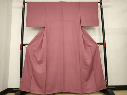 平和屋着物●上質な色無地　浅蘇芳色　正絹　逸品　AAAZ5030ck
