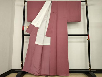 平和屋着物●上質な色無地　浅蘇芳色　正絹　逸品　AAAZ5030ck
