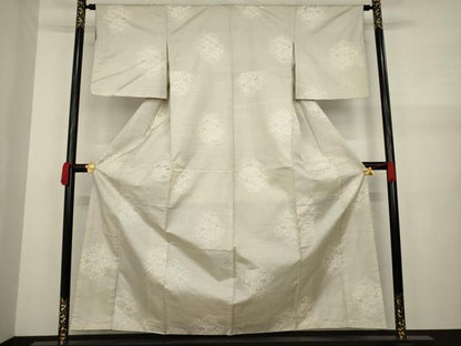 平和屋着物●本場大島紬 白大島 花丸文 正絹 逸品 AAAZ5040ck