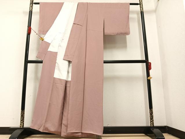 平和屋着物●上質な色無地 水柿色 正絹 逸品 AAAZ5083ph