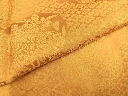 平和屋着物●無地絵羽訪問着 草花文 色無地 杏色 ほていや扱い 正絹 逸品 AAAZ5087ph