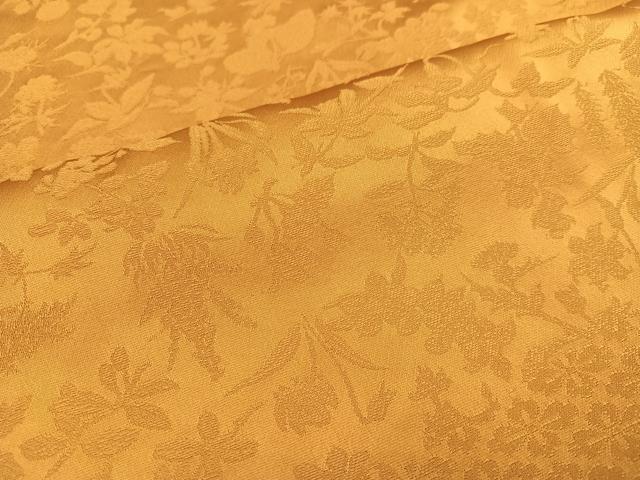 平和屋着物●無地絵羽訪問着 草花文 色無地 杏色 ほていや扱い 正絹 逸品 AAAZ5087ph