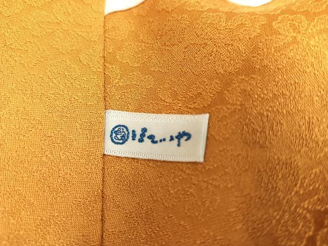 平和屋着物●無地絵羽訪問着 草花文 色無地 杏色 ほていや扱い 正絹 逸品 AAAZ5087ph