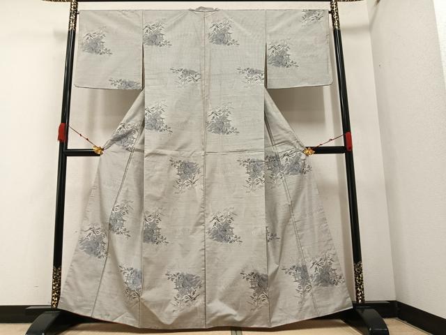平和屋着物●本場大島紬　白大島　一元７マルキ　総絣　風景樹林文　正絹　逸品　AAAZ5092ph