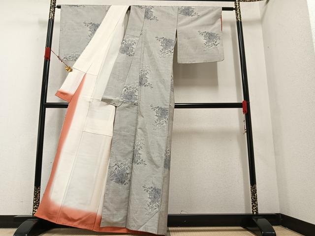 平和屋着物●本場大島紬　白大島　一元７マルキ　総絣　風景樹林文　正絹　逸品　AAAZ5092ph