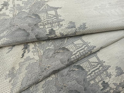 平和屋着物●本場大島紬　白大島　一元７マルキ　総絣　風景樹林文　正絹　逸品　AAAZ5092ph