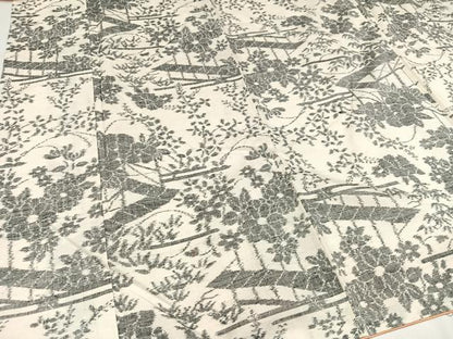 平和屋着物●本場小千谷紬 草花文 正絹 逸品 AAAZ5093ph
