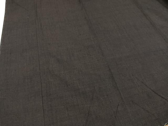 平和屋着物●結城紬　杢　赤墨色　正絹　逸品　AAAZ5094ph